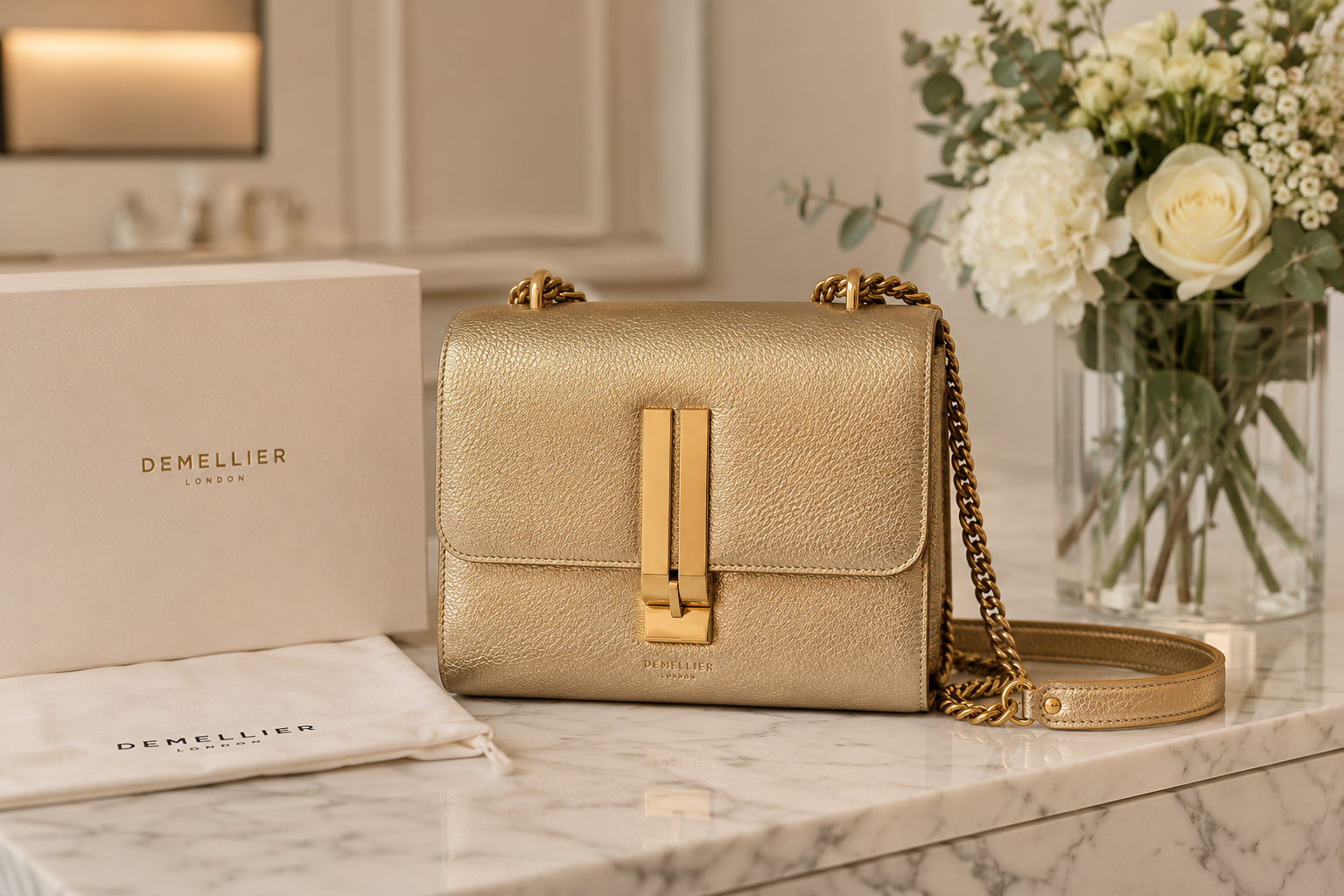 demellier mini florence gold